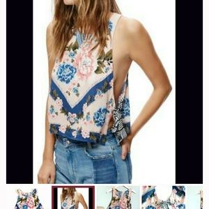 Free people floral crop top like new